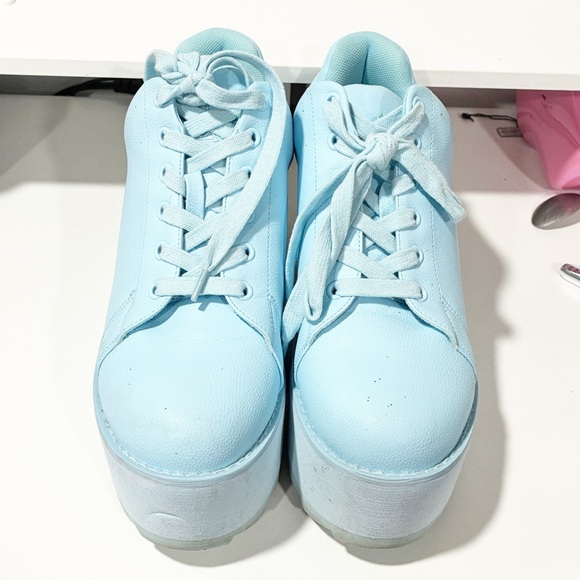 YRU Lala Hi-Blue Platform Sneakers Punk Goth Size 10M - Picture 2 of 7